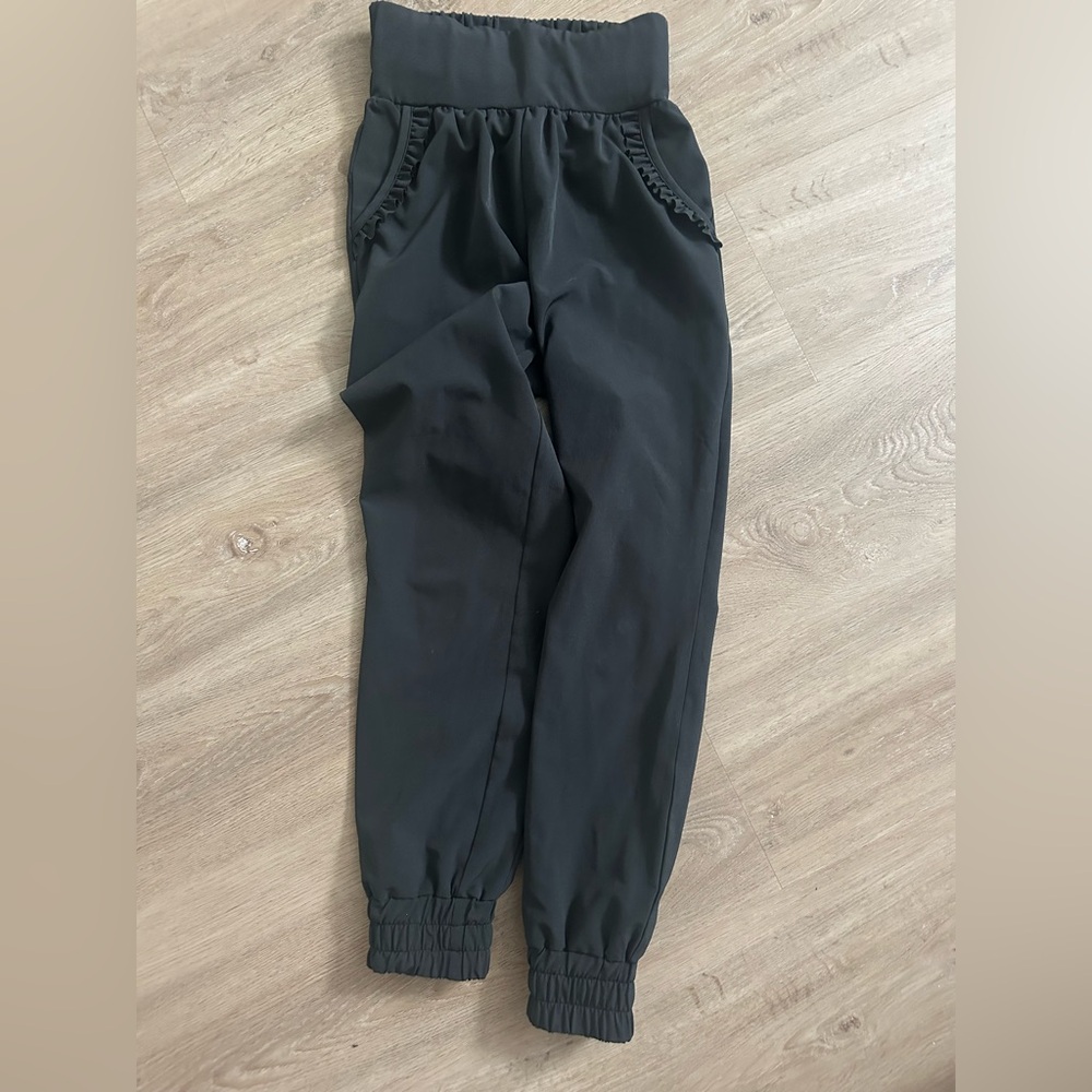 Black Joggers with Elastic Waistband and Cuffed Ankles